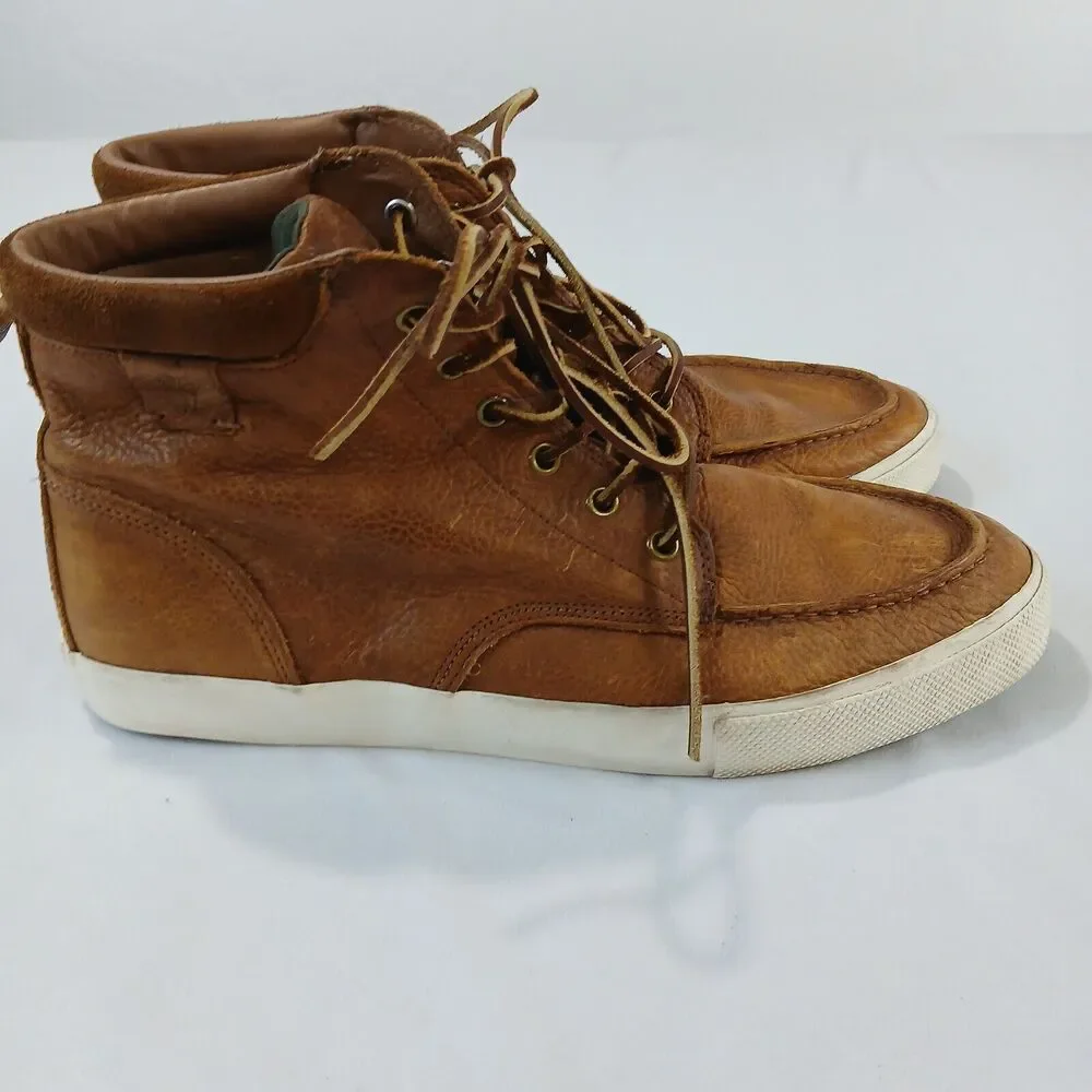 Polo Ralph Lauren Tedd Chukka Boots Mens 11.5 D Pull Up Grain Leather Ankle Shoe